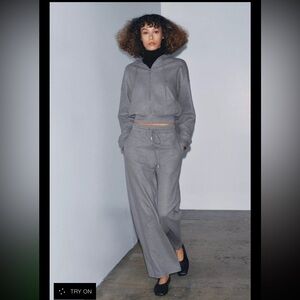 NWT Zara Gray Women's Hoodie and Pants Set